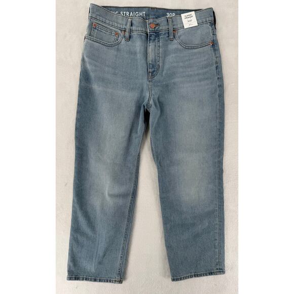 J Crew Classic Straight Jeans High Rise Ankle Denim 30P Petite Light Wash NWT - Picture 2 of 9